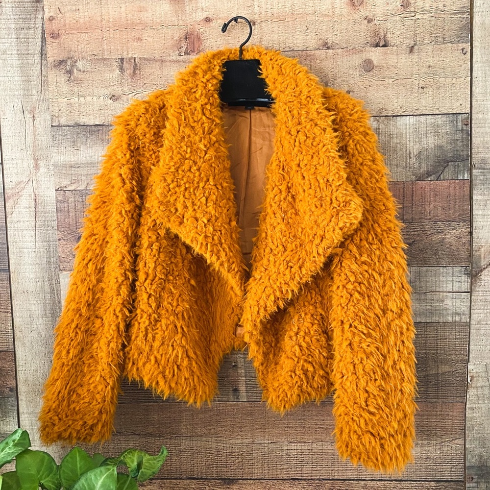 Vero Moda Orange Sherpa Coat